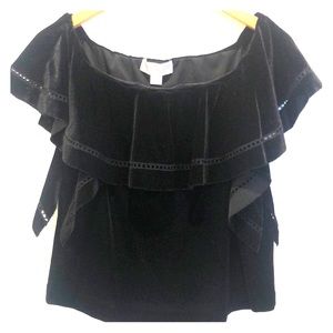 💙 NWT Rachel Zoe velvet off the shoulder top